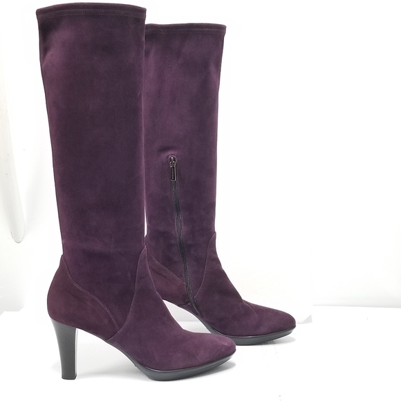 AQUATALIA Mia Tall Knee high Maroon suede boots